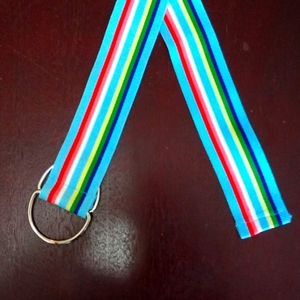 Multi-colored Grosgrain Ribbon Belt